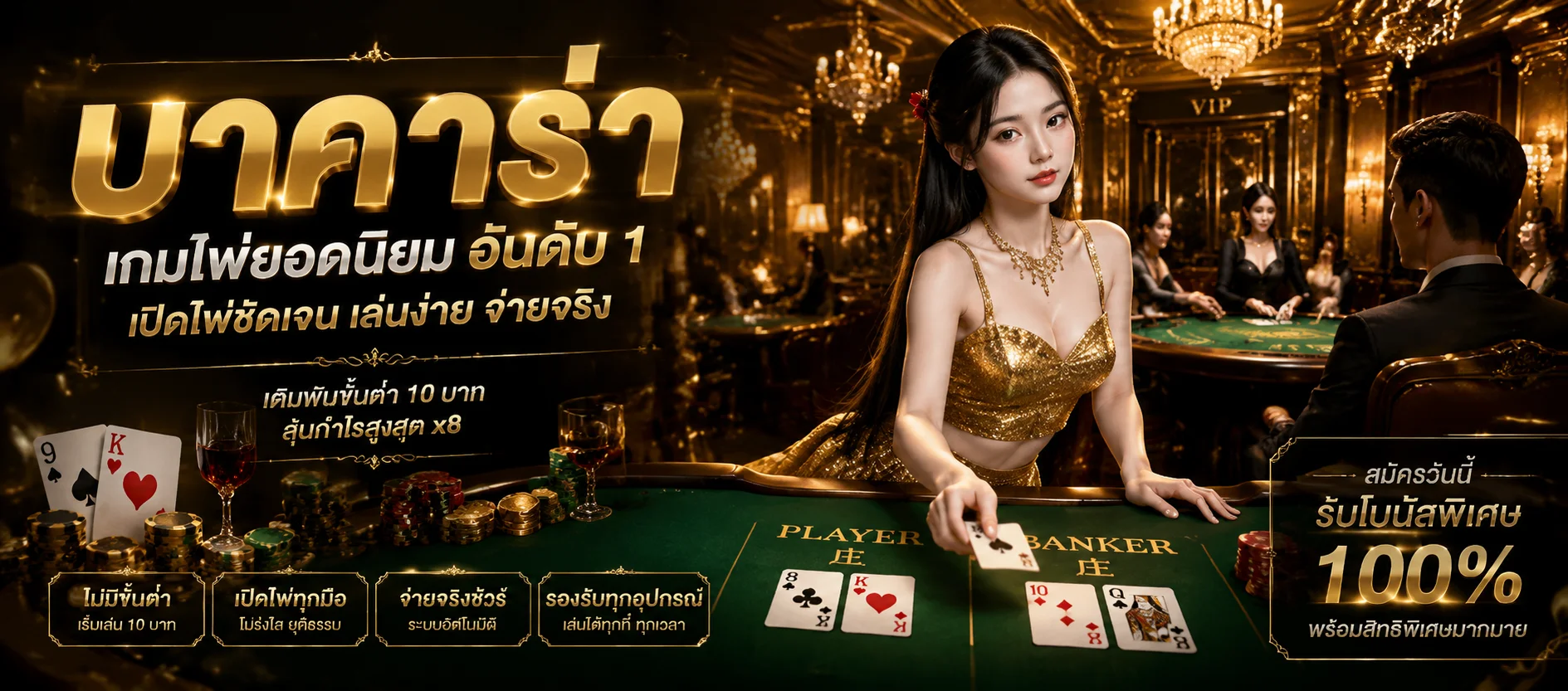 คาสิโนออนไลน์ GAMEPLUS168 บาคาร่าถ่ายทอดสด
